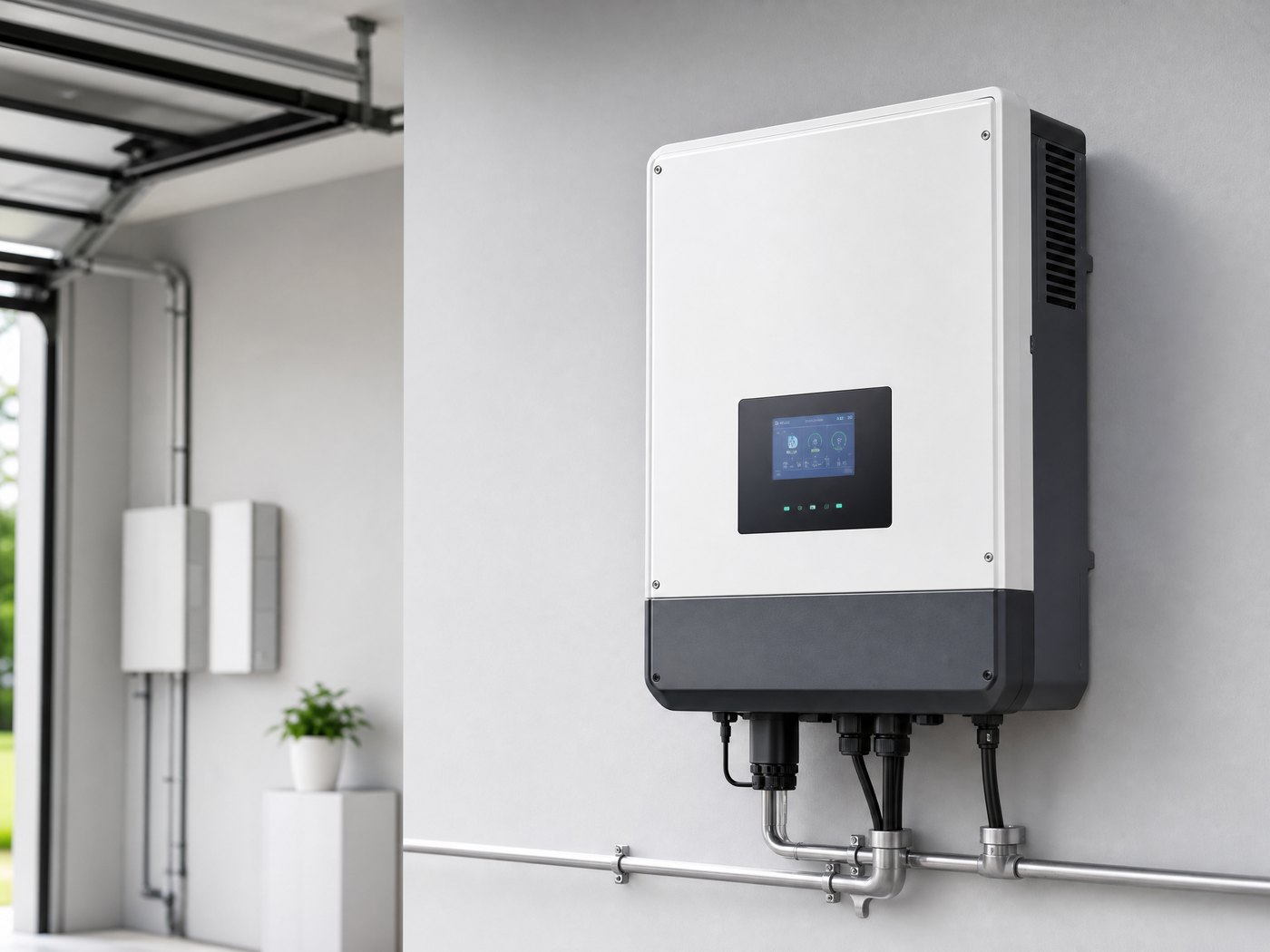 Wall-mounted hybrid solar inverter